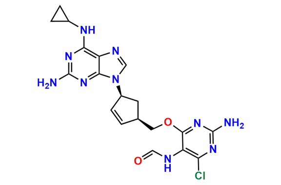 N-(2-Amino-4-(((1R,4S)-4-(2-amino-6-(cyclopropylamino)-9H-purin-9-yl)cyclopent-2-en-1-yl)methoxy)-6-chloropyrimidin-5-yl)formamide