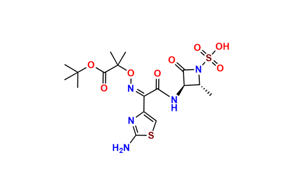 (2R,3R)-3-((Z)-2-(2-Aminothiazol-4-yl)-2-(((1-(tert-butoxy)-2-methyl-1-oxopropan-2-yl)oxy)imino)acetamido)-2-methyl-4-oxoazetidine-1-sulfonic Acid