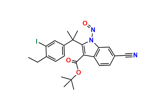 tert-Butyl 6-cyano-2-(2-(4-ethyl-3-iodophenyl)propan-2-yl)-1-nitroso-1H-indole-3-carboxylate