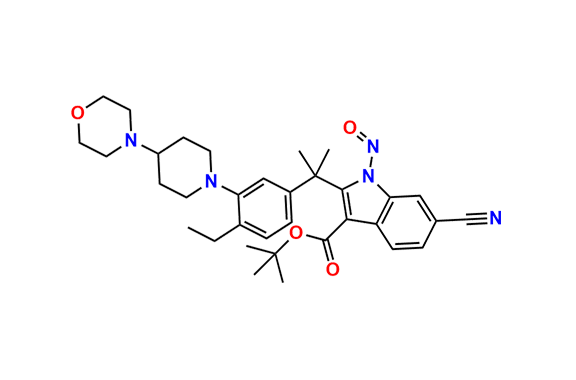 tert-Butyl 6-cyano-2-(2-(4-ethyl-3-(4-morpholinopiperidin-1-yl)phenyl)propan-2-yl)-1-nitroso-1H-indole-3-carboxylate