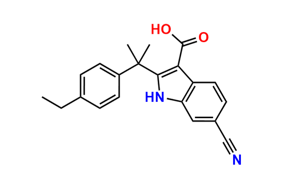 6-cyano-2-(2-(4-ethylphenyl)propan-2-yl)-1H-indole-3-carboxylic acid