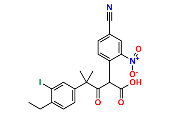 2-(4-cyano-2-nitrophenyl)-4-(4-ethyl-3-iodophenyl)-4-methyl-3-oxopentanoic acid