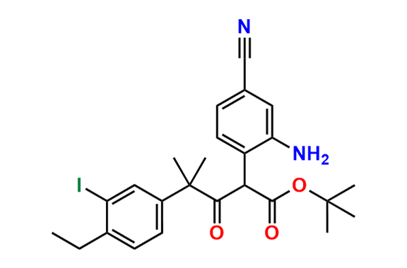 Tert-butyl 2-(2-amino-4-cyanophenyl)-4-(4-ethyl-3-iodophenyl)-4-methyl-3-oxopentanoate