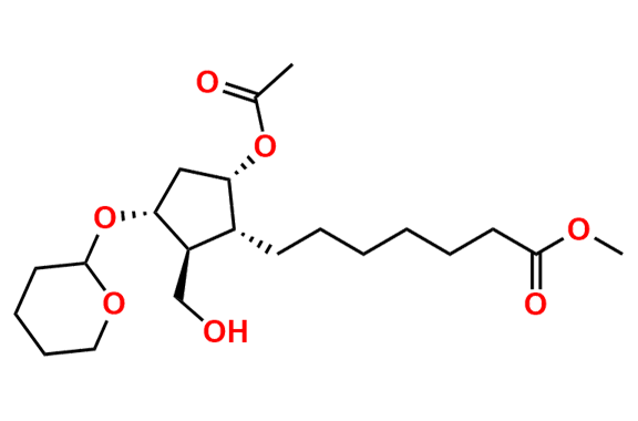 (1R,2S,3R,5S)-5-Acetyloxy-2-hydroxymethyl-3-tetrahydropyranyloxy-alpha-(phenylseleno)cyclopentaneheptanoic Acid Methyl Ester (Mixture of Diastereomers)