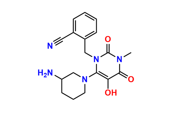 2-((6-(3-Aminopiperidin-1-yl)-5-hydroxy-3-methyl-2,4-dioxo-3,4-dihydropyrimidin-1(2H)-yl)methyl)benzonitrile