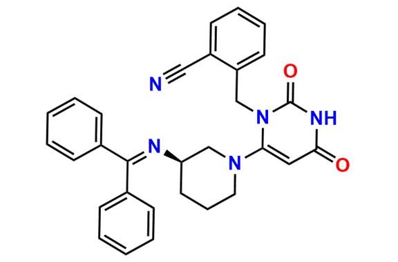 (R)-2-((6-(3-((Diphenylmethylene)amino)piperidin-1-yl)-2,4-dioxo-3,4-dihydropyrimidin-1(2H)-yl)methyl)benzonitrile