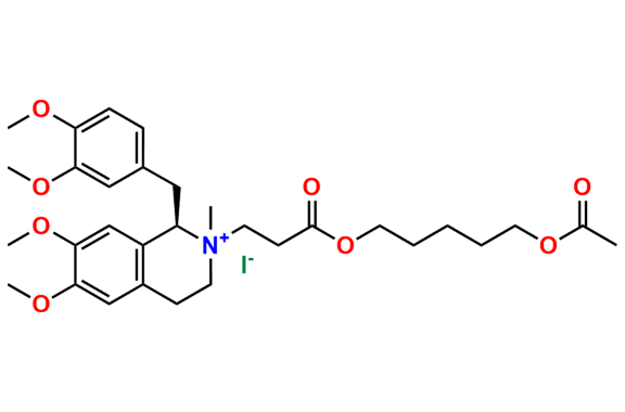 (1R)-2-(3-((5-Acetoxypentyl)oxy)-3-oxopropyl)-1-(3,4-dimethoxybenzyl)-6,7-dimethoxy-2-methyl-1,2,3,4-tetrahydroisoquinolin-2-ium Iodide