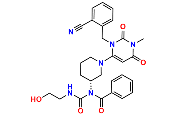(R)-N-(1-(3-(2-cyanobenzyl)-1-methyl-2,6-dioxo-1,2,3,6-tetrahydropyrimidin-4-yl)piperidin-3-yl)-N-((2-hydroxyethyl)carbamoyl)benzamide