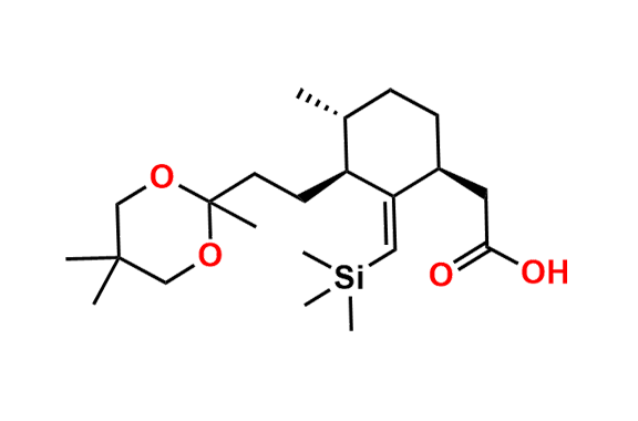 2-((1S,3S,4R,Z)-4-Methyl-3-(2-(2,5,5-trimethyl-1,3-dioxan-2-yl)ethyl)-2-((trimethylsilyl)methylene)cyclohexyl)acetic Acid
