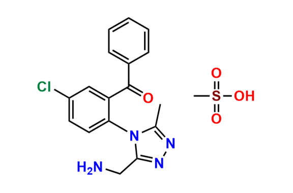 (2-(3-(Aminomethyl)-5-methyl-4H-1,2,4-triazol-4-yl)-5-chlorophenyl)(phenyl)methanone methanesulfonate