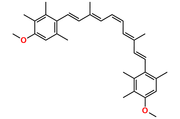 4,4`-((1E,3E,5Z,7E,9E)-3,8-Dimethyldeca-1,3,5,7,9-pentaene-1,10-diyl)bis(1-methoxy-2,3,5-trimethylbenzene)