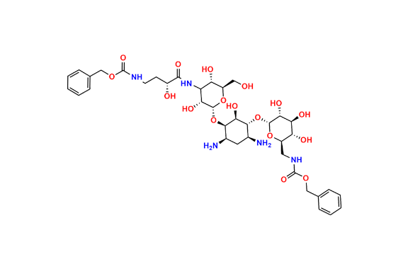 Benzyl (((2R,3S,4S,5R,6R)-6-(((1R,2R,3S,4R,6S)-4,6-diamino-3-(((2S,3R,5S,6R)-4-((R)-4-(((benzyloxy)carbonyl)amino)-2-hydroxybutanamido)-3,5-dihydroxy-6-(hydroxymethyl)tetrahydro-2H-pyran-2-yl)oxy)-2-hydroxycyclohexyl)oxy)-3,4,5-trihydroxytetrahydro-2H-pyran-2-yl)methyl)carbamate