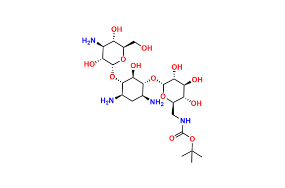 tert-Butyl (((2R,3S,4S,5R,6R)-6-(((1R,2R,3S,4R,6S)-4,6-diamino-3-(((2S,3R,4S,5S,6R)-4-amino-3,5-dihydroxy-6-(hydroxymethyl)tetrahydro-2H-pyran-2-yl)oxy)-2-hydroxycyclohexyl)oxy)-3,4,5-trihydroxytetrahydro-2H-pyran-2-yl)methyl)carbamate