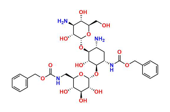 Benzyl (((2R,3S,4S,5R,6R)-6-(((1R,2R,3S,4R,6S)-4-amino-3-(((2S,3R,4S,5S,6R)-4-amino-3,5-dihydroxy-6-(hydroxymethyl)tetrahydro-2H-pyran-2-yl)oxy)-6-(((benzyloxy)carbonyl)amino)-2-hydroxycyclohexyl)oxy)-3,4,5-trihydroxytetrahydro-2H-pyran-2-yl)methyl)carbamate