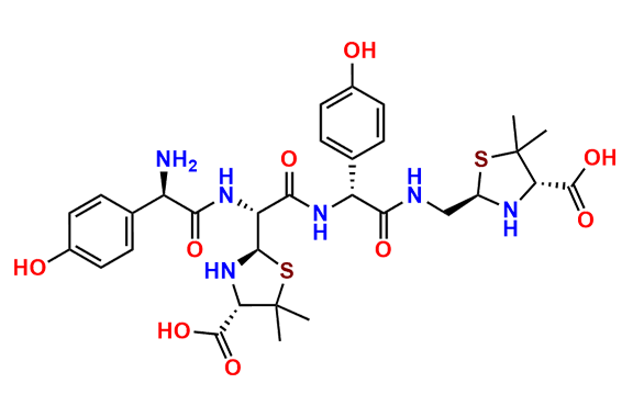 (2R,4S)-2-((R)-1-((R)-2-Amino-2-(4-hydroxyphenyl)acetamido)-2-(((R)-2-((((2R,4S)-4-carboxy-5,5-dimethylthiazolidin-2-yl)methyl)amino)-1-(4-hydroxyphenyl)-2-oxoethyl)amino)-2-oxoethyl)-5,5-dimethylthiazolidine-4-carboxylic Acid