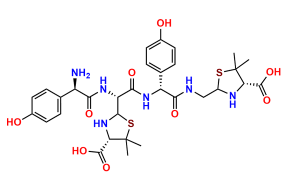 (4S)-2-((1R)-1-((R)-2-Amino-2-(4-hydroxyphenyl)acetamido)-2-(((1R)-2-((((4S)-4-carboxy-5,5-dimethylthiazolidin-2-yl)methyl)amino)-1-(4-hydroxyphenyl)-2-oxoethyl)amino)-2-oxoethyl)-5,5-dimethylthiazolidine-4-carboxylic Acid