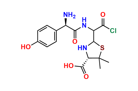 (4S)-2-(1-((R)-2-Amino-2-(4-hydroxyphenyl)acetamido)-2-chloro-2-oxoethyl)-5,5-dimethylthiazolidine-4-carboxylic Acid