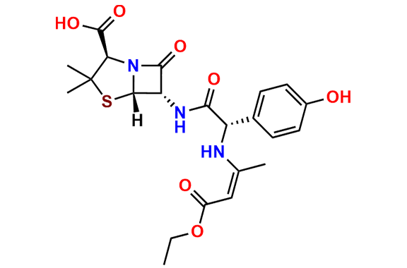 (2R,5S,6S)-6-((S)-2-(((Z)-4-Ethoxy-4-oxobut-2-en-2-yl)amino)-2-(4-hydroxyphenyl)acetamido)-3,3-dimethyl-7-oxo-4-thia-1-azabicyclo[3.2.0]heptane-2-carboxylic Acid