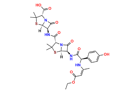 (2S,5R,6R)-6-((2S,5R,6R)-6-((R)-2-(((Z)-4-Ethoxy-4-oxobut-2-en-2-yl)amino)-2-(4-hydroxyphenyl)acetamido)-3,3-dimethyl-7-oxo-4-thia-1-azabicyclo[3.2.0]heptane-2-carboxamido)-3,3-dimethyl-7-oxo-4-thia-1-azabicyclo[3.2.0]heptane-2-carboxylic Acid