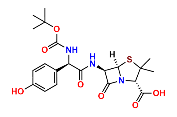 (2S,5R,6R)-6-((R)-2-((tert-butoxycarbonyl)amino)-2-(4-hydroxyphenyl)acetamido)-3,3-dimethyl-7-oxo-4-thia-1-azabicyclo[3.2.0]heptane-2-carboxylic Acid