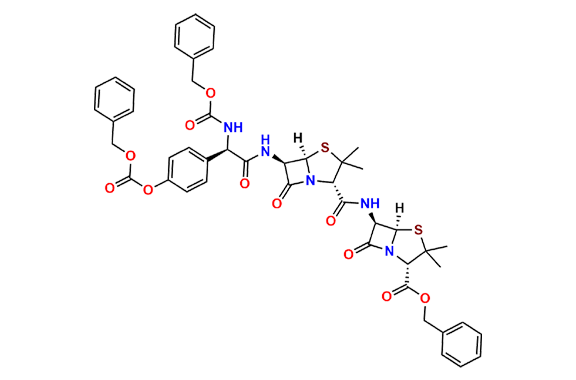 Benzyl (2S,5R,6R)-6-((2S,5R,6R)-6-((R)-2-(((benzyloxy)carbonyl)amino)-2-(4-(((benzyloxy)carbonyl)oxy)phenyl)acetamido)-3,3-dimethyl-7-oxo-4-thia-1-azabicyclo[3.2.0]heptane-2-carboxamido)-3,3-dimethyl-7-oxo-4-thia-1-azabicyclo[3.2.0]heptane-2-carboxylate