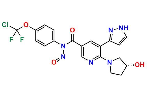 (R)-N-(4-(Chlorodifluoromethoxy)phenyl)-6-(3-hydroxypyrrolidin-1-yl)-N-nitroso-5-(1H-pyrazol-3-yl)nicotinamide