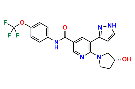 (R)-6-(3-Hydroxypyrrolidin-1-yl)-5-(1H-pyrazol-3-yl)-N-(4-(trifluoromethoxy)phenyl)nicotinamide