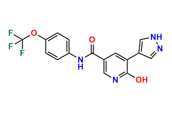 N-(4-(trifluoromethoxy)phenyl)-6-hydroxy-5-(1H-pyrazolo-4-yl)nicotinamide