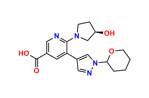 6-((R)-3-hydroxypyrrolidin-1-yl)-5-(1-(tetrahydro-2H-pyran-2-yl)-1H-pyrazol-4-yl)nicotinic acid