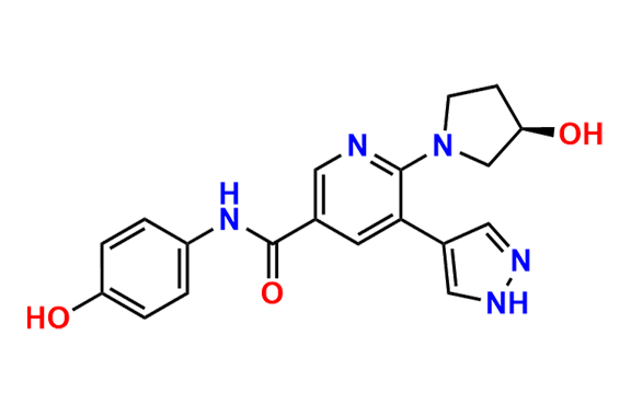 (R)-N-(4-hydroxyphenyl)-6-(3-hydroxypyrrolidin-1-yl)-5-(1H-pyrazolo-4-yl)nicotinamide