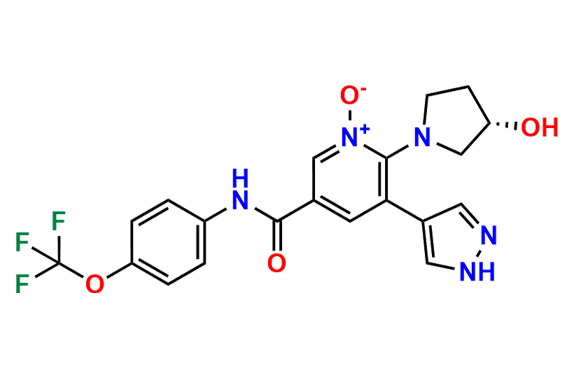 (R)-5-(4-(trifluoromethoxy)phenylcarbamoyl)-2-(3-hydroxypyrrolidin-1-yl)-3-(1H-pyrazolo-4-yl)pyridine 1-oxide
