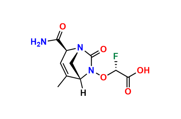 (R)-2-(((1R,2S,5R)-2-Carbamoyl-4-methyl-7-oxo-1,6-diazabicyclo[3.2.1]oct-3-en-6-yl)oxy)-2-fluoroacetic Acid