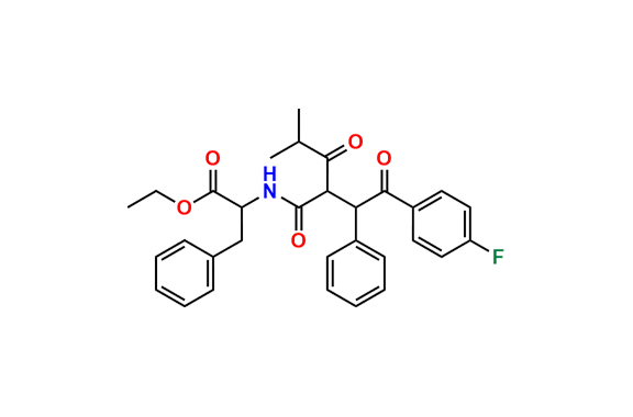2-(2-(2-(4-fluoro-phenyl)-2-oxo-1-phenyl-ethyl)-4-methyl-3-oxo-pentanoylamino)-3-phenyl-propionic Acid Ethyl Ester