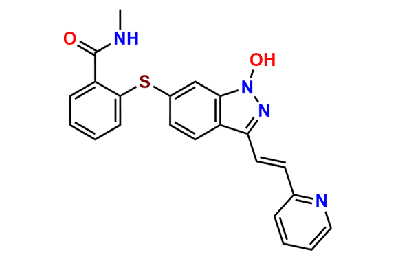 (E)-2-((1-Hydroxy-3-(2-(pyridin-2-yl)vinyl)-1H-indazol-6-yl)thio)-N-methylbenzamide