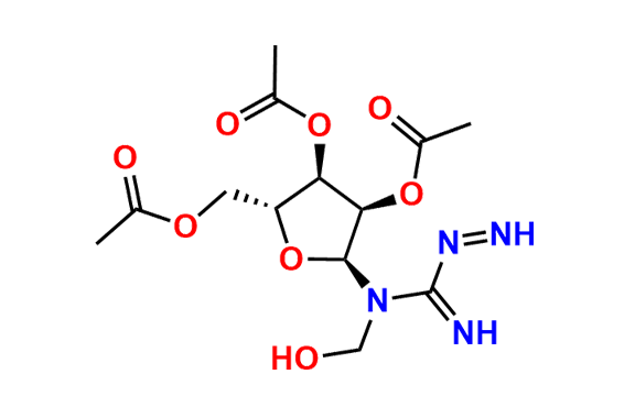 (2R,3R,4R,5R)-2-(Acetoxymethyl)-5-(N-(hydroxymethyl)diazenecarboximidamido)tetrahydrofuran-3,4-diyl Diacetate