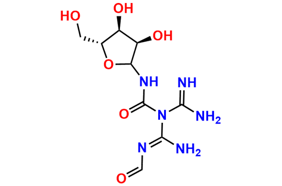 N-((E)-Amino(1-carbamimidoyl-3-((3R,4S,5R)-3,4-dihydroxy-5-(hydroxymethyl)tetrahydrofuran-2-yl)ureido)methylene)formamide