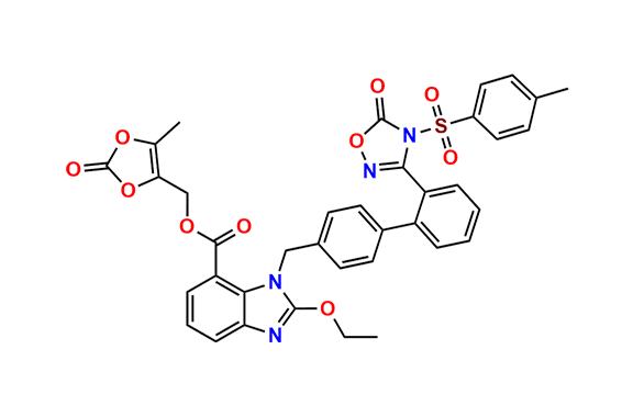 (5-Methyl-2-oxo-1,3-dioxol-4-yl)methyl 2-ethoxy-1-((2-(5-oxo-4-tosyl-4,5-dihydro-1,2,4-oxadiazol-3-yl)-[1,1`-biphenyl]-4-yl)methyl)-1H-benzo[d]imidazole-7-carboxylate