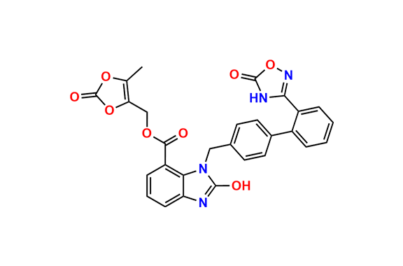(5-Methyl-2-oxo-1,3-dioxol-4-yl)methyl 2-hydroxy-1-((2-(5-oxo-4,5-dihydro-1,2,4-oxadiazol-3-yl)-[1,1-biphenyl]-4-yl)methyl)-1H-benzo[d]imidazole-7-carboxylate