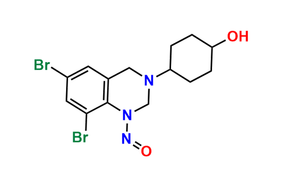 rel-(1r,4r)-4-(6,8-Dibromo-1-nitroso-1,4-dihydroquinazolin-3(2H)-yl)cyclohexan-1-ol