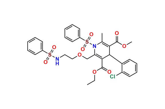 3-Ethyl 5-methyl 4-(2-chlorophenyl)-6-methyl-2-((2-(phenylsulfonamido)ethoxy)methyl)-1-(phenylsulfonyl)-1,4-dihydropyridine-3,5-dicarboxylate