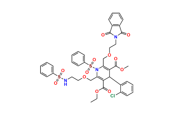 5-Ethyl 3-methyl 4-(2-chlorophenyl)-2-((2-(1,3-dioxoisoindolin-2-yl)ethoxy)methyl)-6-((2-(phenylsulfonamido)ethoxy)methyl)-1-(phenylsulfonyl)-1,4-dihydropyridine-3,5-dicarboxylate