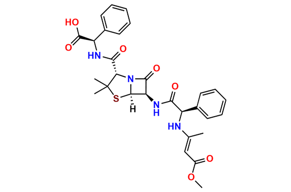 (R)-2-((2S,5R,6R)-6-((R)-2-(((E)-4-Methoxy-4-oxobut-2-en-2-yl)amino)-2-phenylacetamido)-3,3-dimethyl-7-oxo-4-thia-1-azabicyclo[3.2.0]heptane-2-carboxamido)-2-phenylacetic Acid