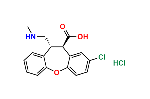 rel-8-chloro-11-((Methylamino)methyl)-10,11-dihydrodibenzo[b,f]oxepine-10-carboxylic Acid Hydrochloride