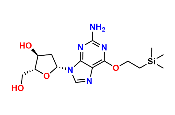 (2R,3S,5R)-5-(2-Amino-6-(2-(trimethylsilyl)ethoxy)-9H-purin-9-yl)-2-(hydroxymethyl)tetrahydrofuran-3-ol