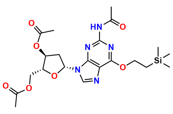 (2R,3S,5R)-5-(2-Acetamido-6-(2-(trimethylsilyl)ethoxy)-9H-purin-9-yl)-2-(acetoxymethyl)tetrahydrofuran-3-yl Acetate