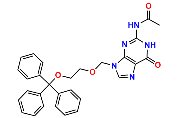 N-(6-Oxo-9-((2-(trityloxy)ethoxy)methyl)-6,9-dihydro-1H-purin-2-yl)acetamide