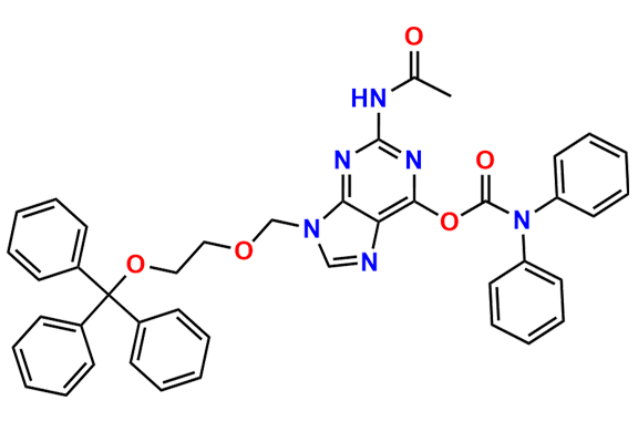 2-Acetamido-9-((2-(trityloxy)ethoxy)methyl)-9H-purin-6-yl diphenylcarbamate