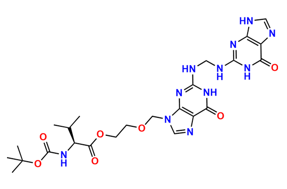 2-((6-Oxo-2-((((6-oxo-6,9-dihydro-1H-purin-2-yl)amino)methyl)amino)-1,6-dihydro-9H-purin-9-yl)methoxy)ethyl (tert-butoxycarbonyl)-L-valinate