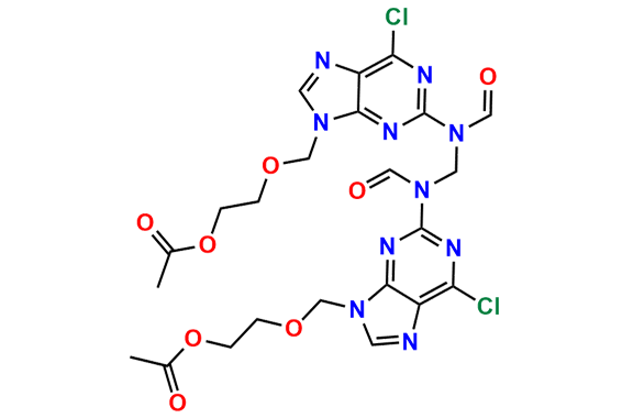Bis [Acetyl 2-[(2-Formamide-1,6-dihydro-6-chloro-9H-purin-9yl)methoxy]ethyl Ester]