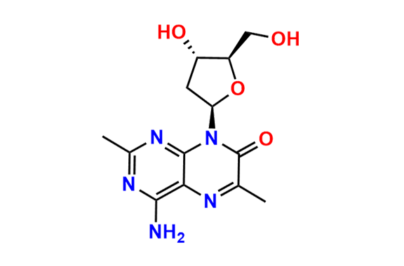 4-Amino-8-((2R,4S,5R)-4-hydroxy-5-(hydroxymethyl)tetrahydrofuran-2-yl)-2,6-dimethylpteridin-7(8H)-one